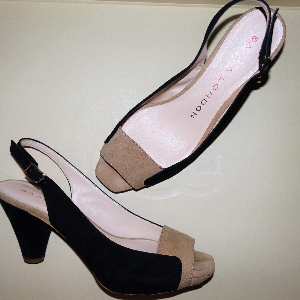 Sacha London Black and Tan Suede